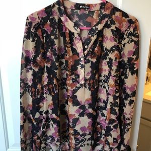 Lily White Floral Blouse Medium